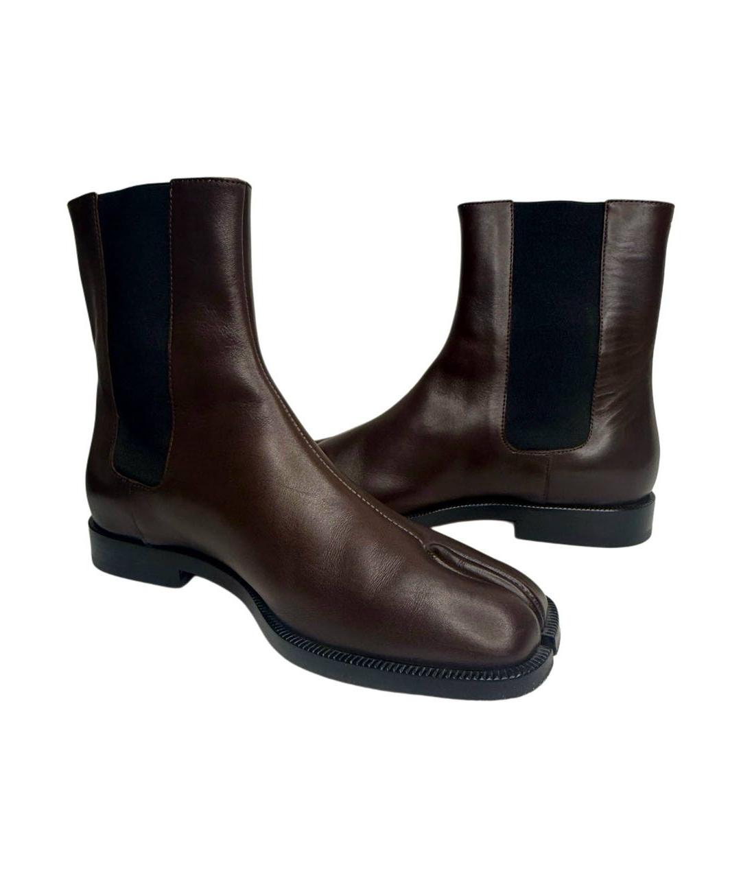 MAISON MARGIELA Коричневые кожаные ботинки, фото 5