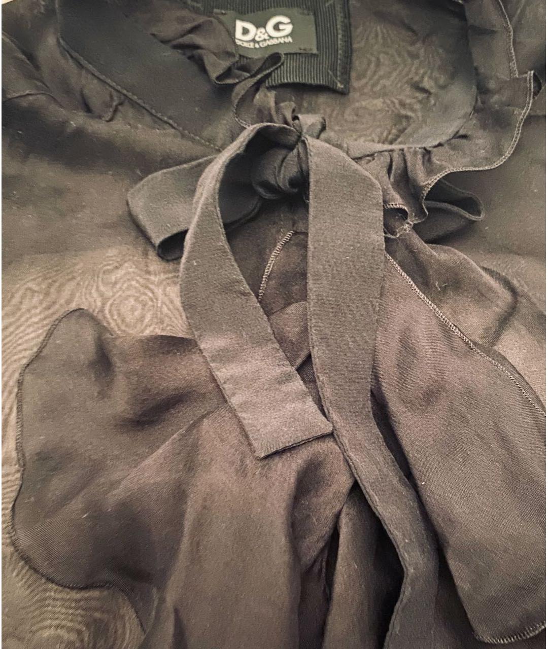 DOLCE&GABBANA Черная шелковая блузы, фото 2