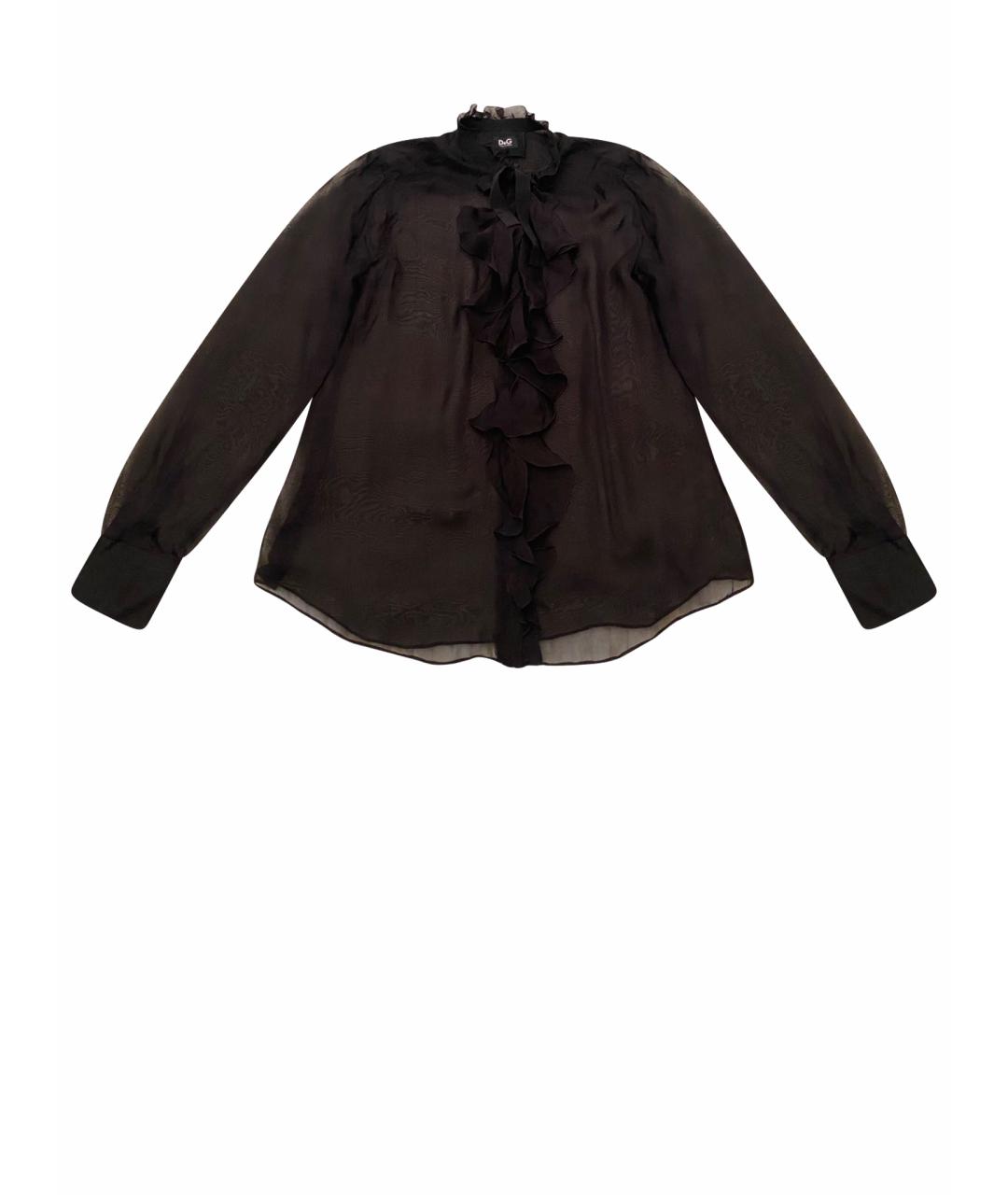 DOLCE&GABBANA Черная шелковая блузы, фото 1