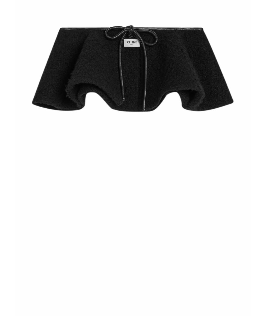 CELINE Черная кашемировая юбка мини, фото 1