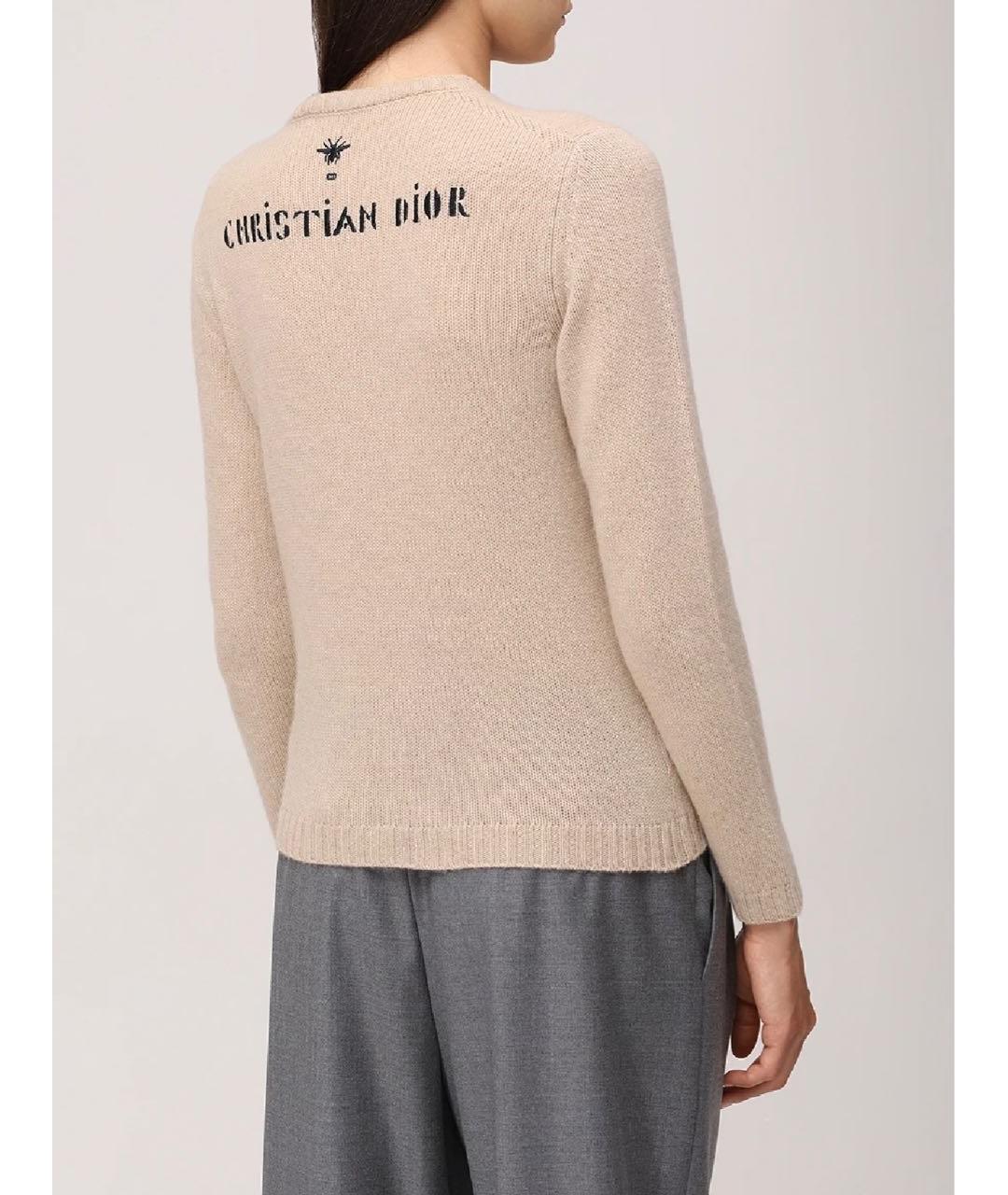 CHRISTIAN DIOR Бежевый кашемировый джемпер / свитер, фото 2