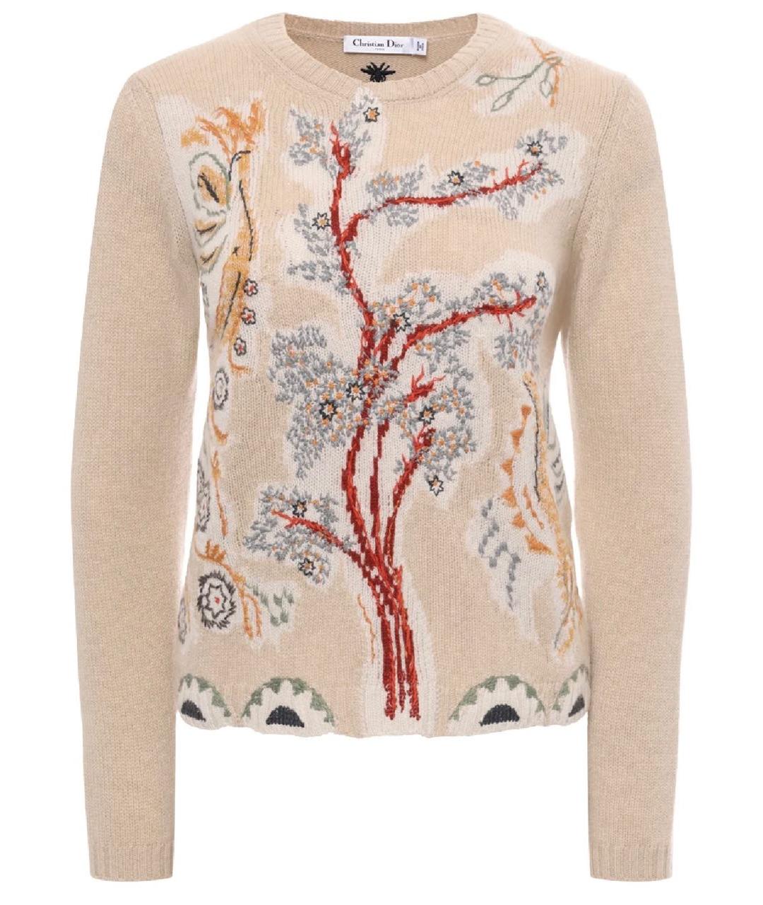 CHRISTIAN DIOR Бежевый кашемировый джемпер / свитер, фото 1