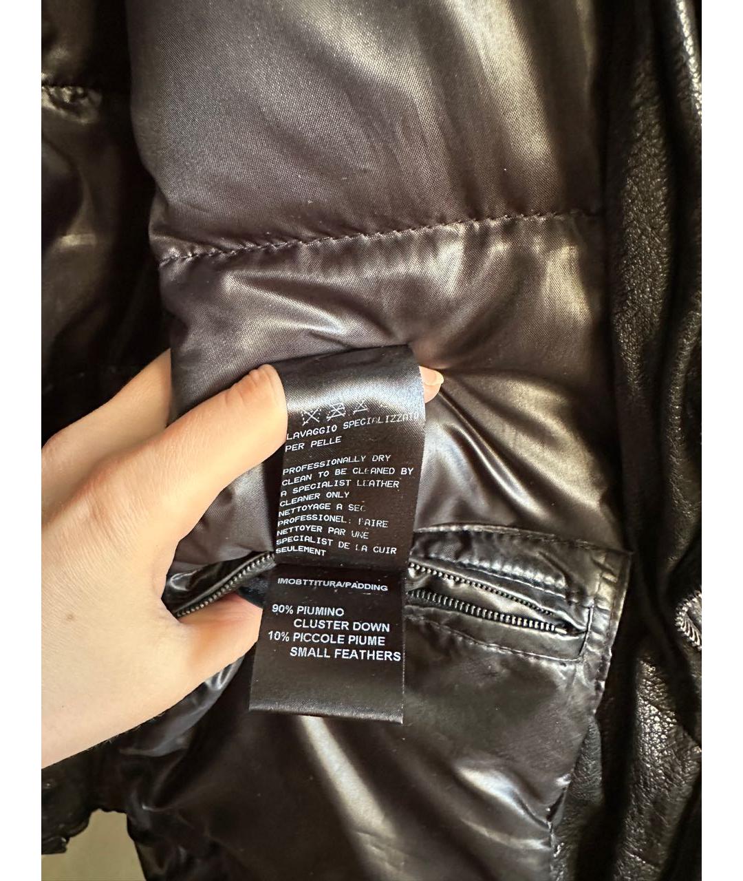 NEIL BARRETT Черный кожаный пуховик, фото 8