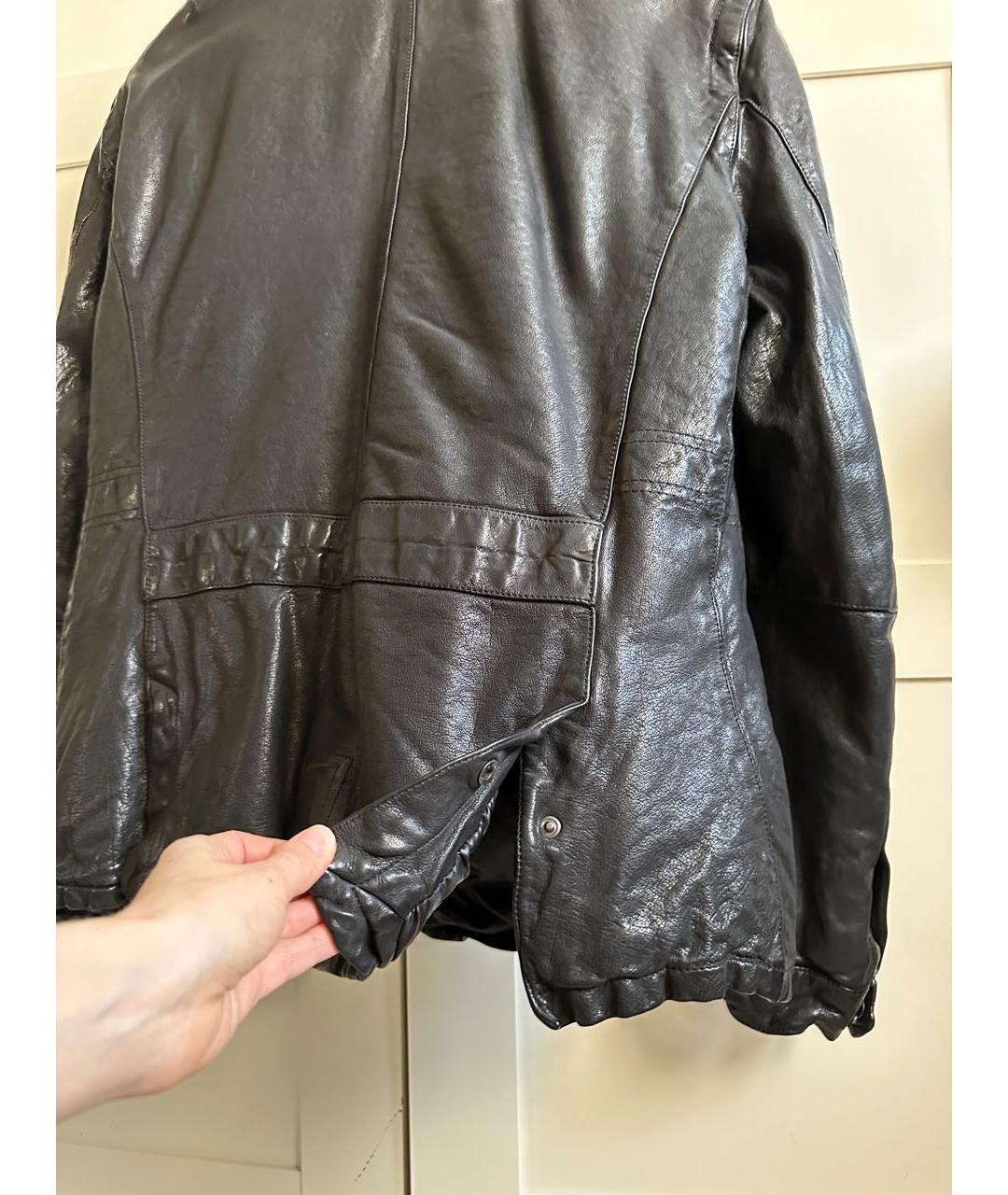 NEIL BARRETT Черный кожаный пуховик, фото 5