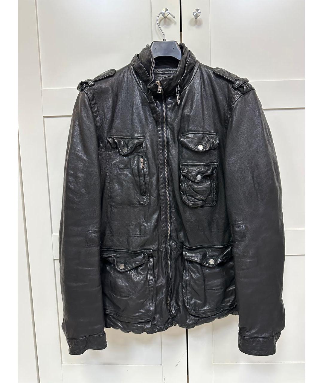 NEIL BARRETT Черный кожаный пуховик, фото 9