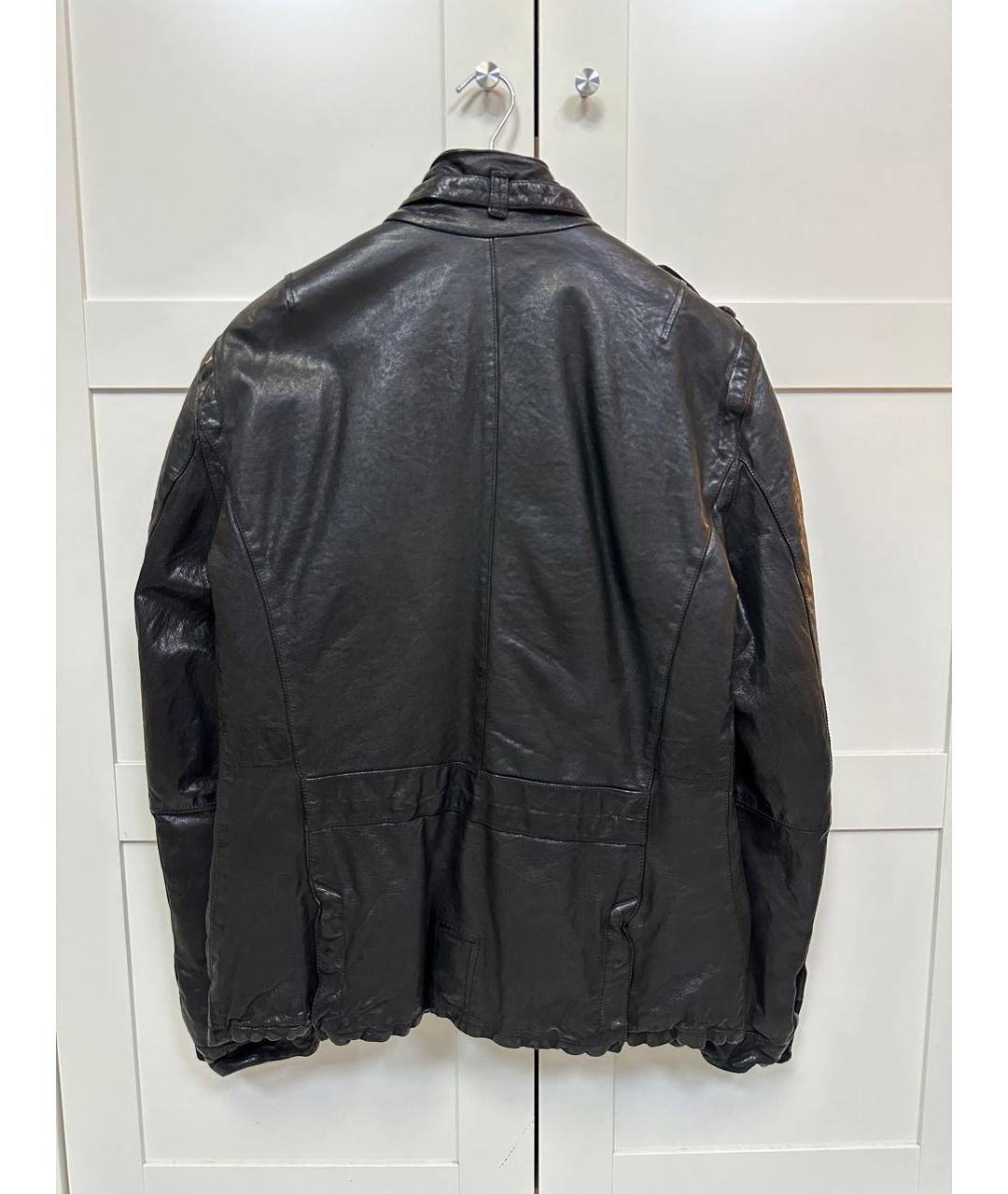 NEIL BARRETT Черный кожаный пуховик, фото 2