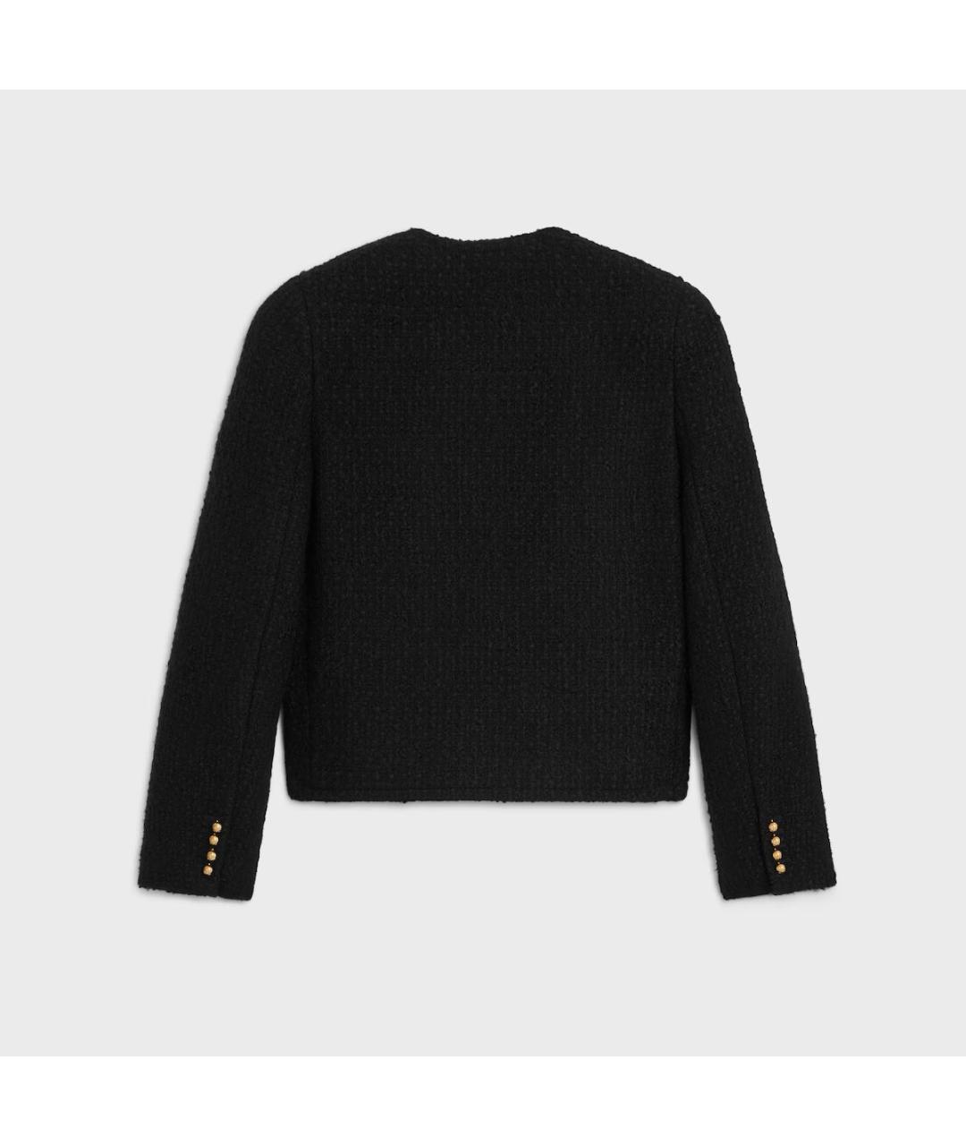 CELINE Черный шерстяной жакет/пиджак, фото 2