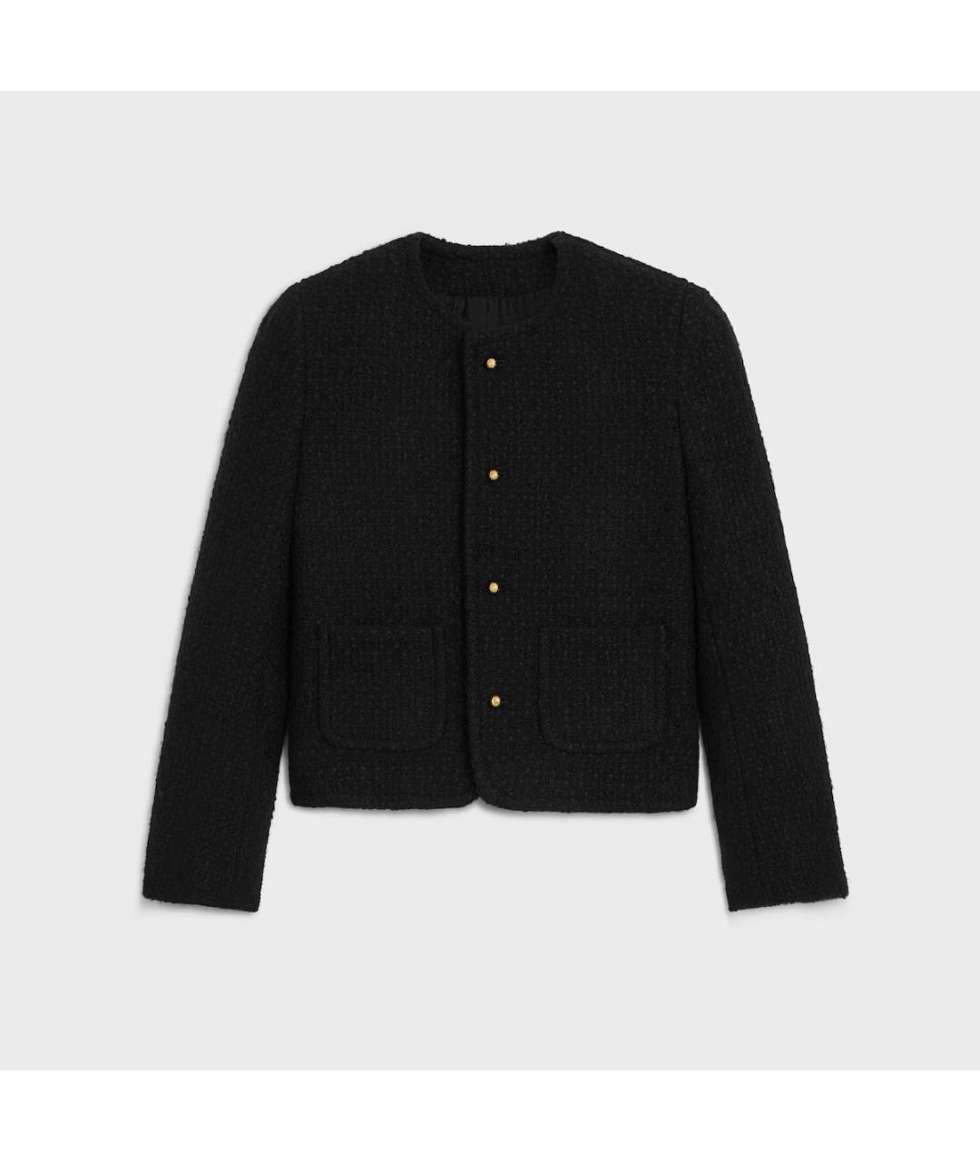 CELINE Черный шерстяной жакет/пиджак, фото 3