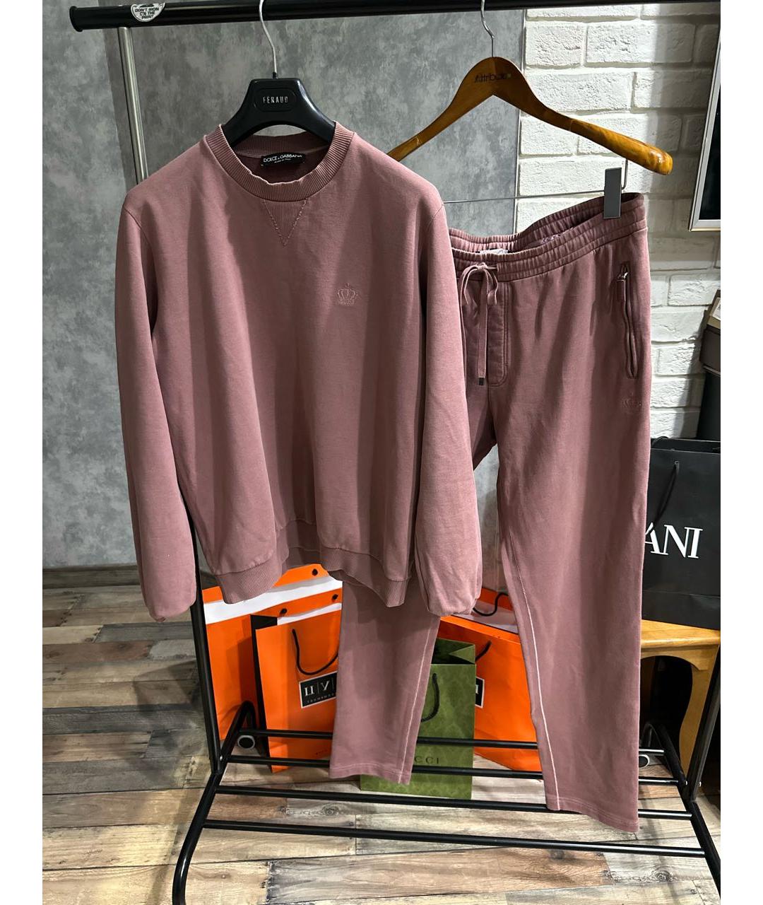 DOLCE&GABBANA Коралловый хлопковый спортивный костюм, фото 2