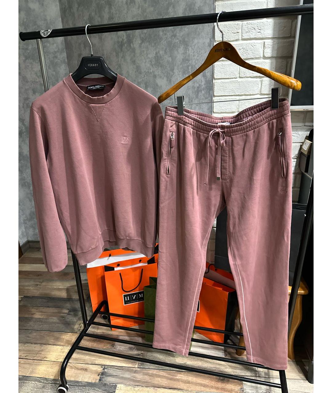 DOLCE&GABBANA Коралловый хлопковый спортивный костюм, фото 9