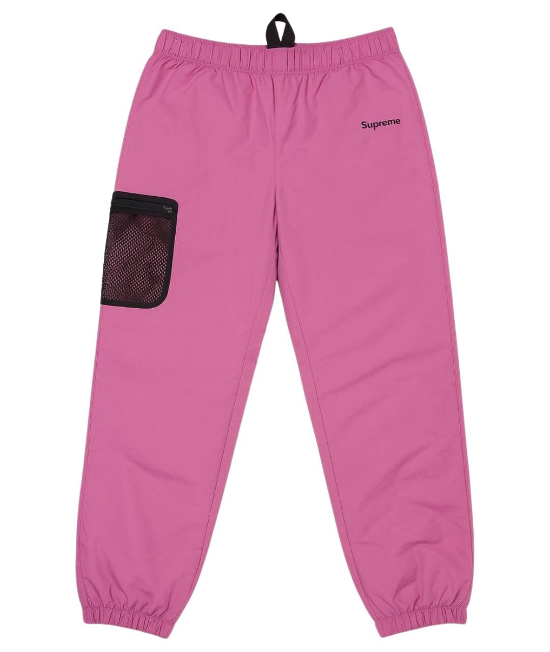 SUPREME Фуксия синтетические повседневные брюки, фото 1
