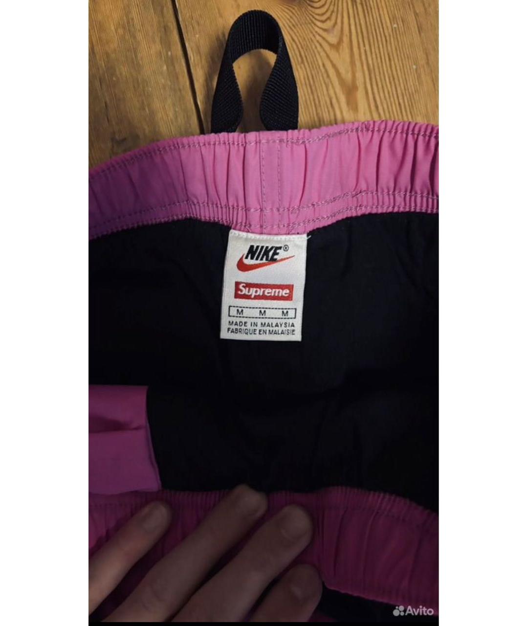 SUPREME Фуксия синтетические повседневные брюки, фото 3