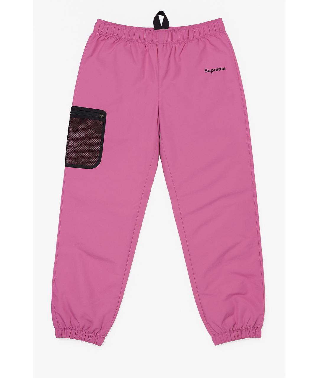 SUPREME Фуксия синтетические повседневные брюки, фото 4