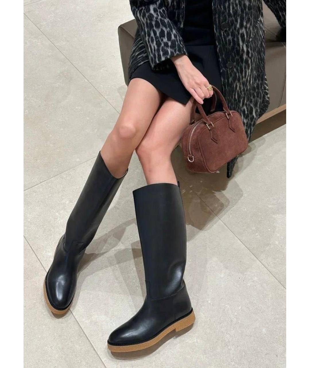 12 STOREEZ Черные кожаные сапоги, фото 6