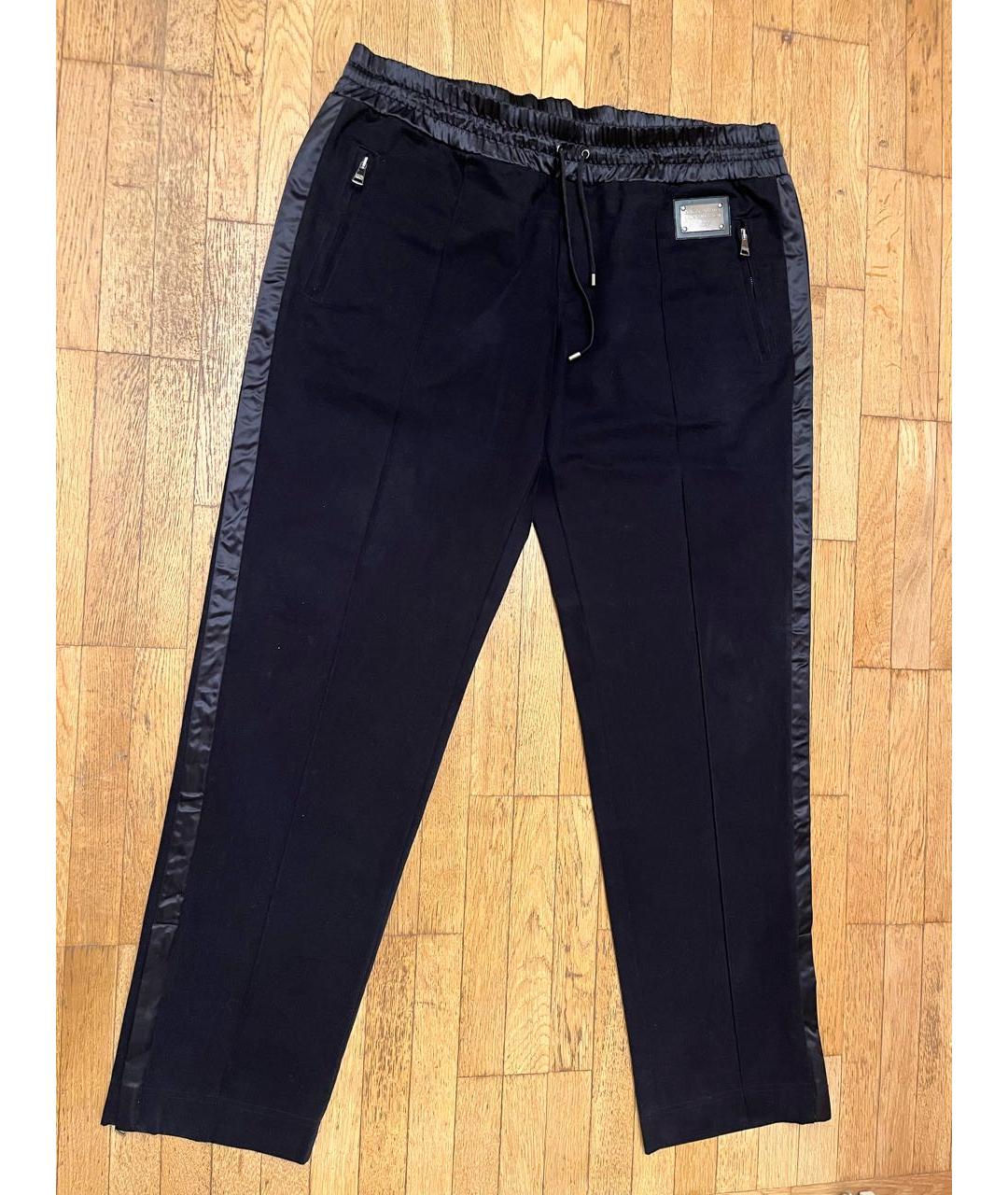 DOLCE&GABBANA Черные хлопковые повседневные брюки, фото 6