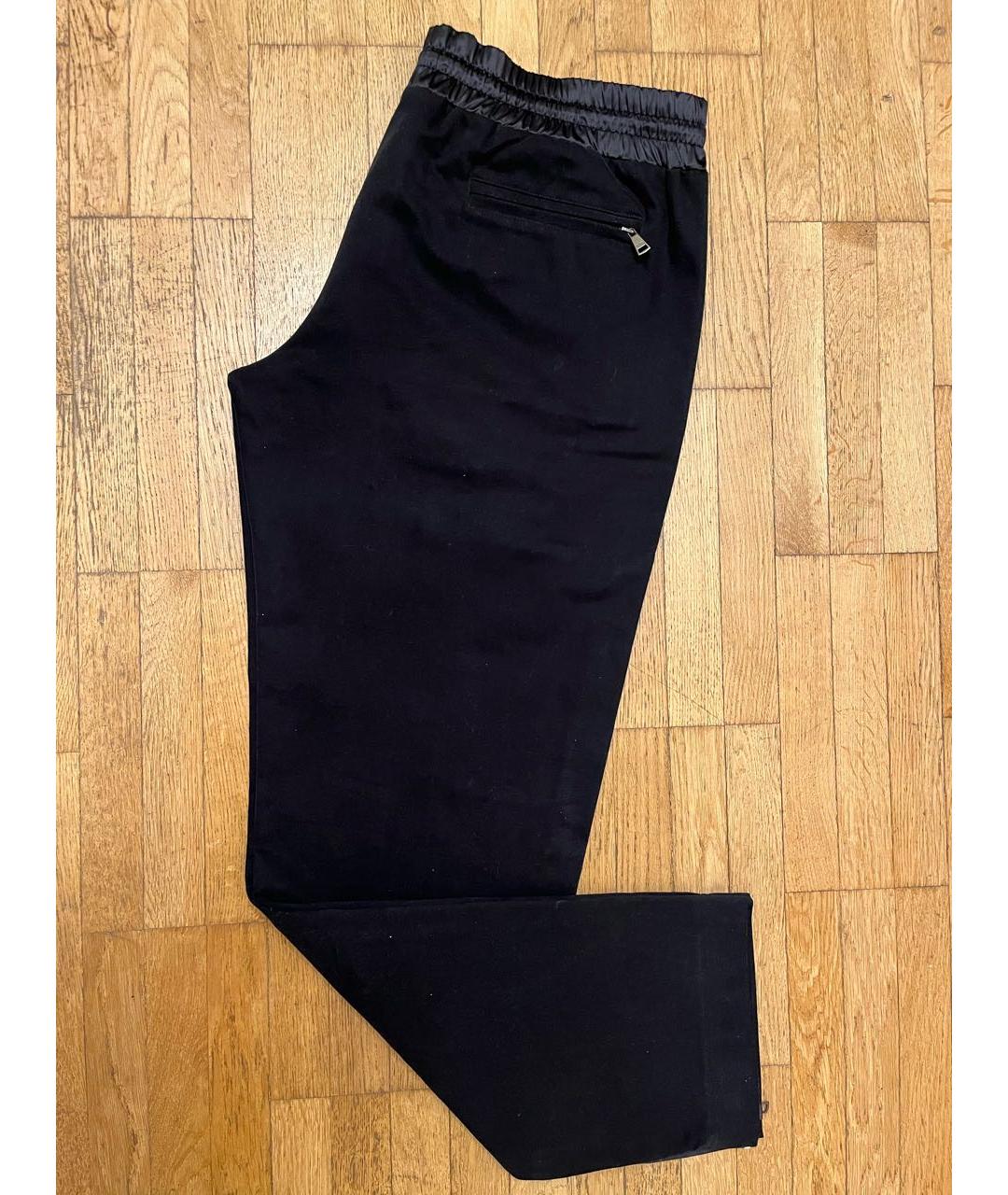 DOLCE&GABBANA Черные хлопковые повседневные брюки, фото 2