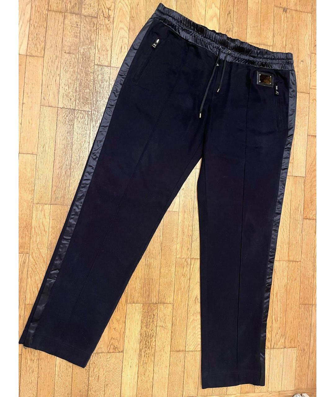 DOLCE&GABBANA Черные хлопковые повседневные брюки, фото 5