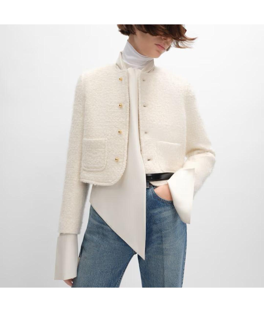 CELINE Белый кашемировый жакет/пиджак, фото 4