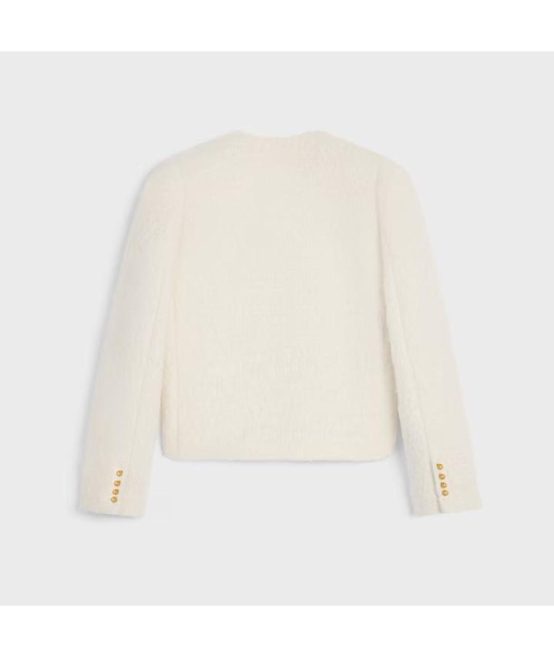 CELINE Белый кашемировый жакет/пиджак, фото 5