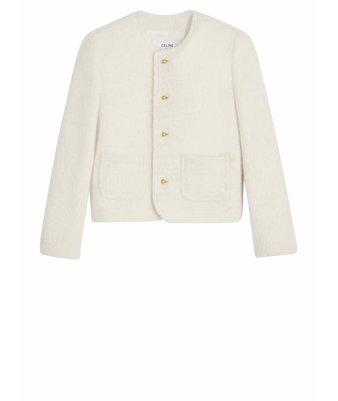 CELINE Белый кашемировый жакет/пиджак, фото 1