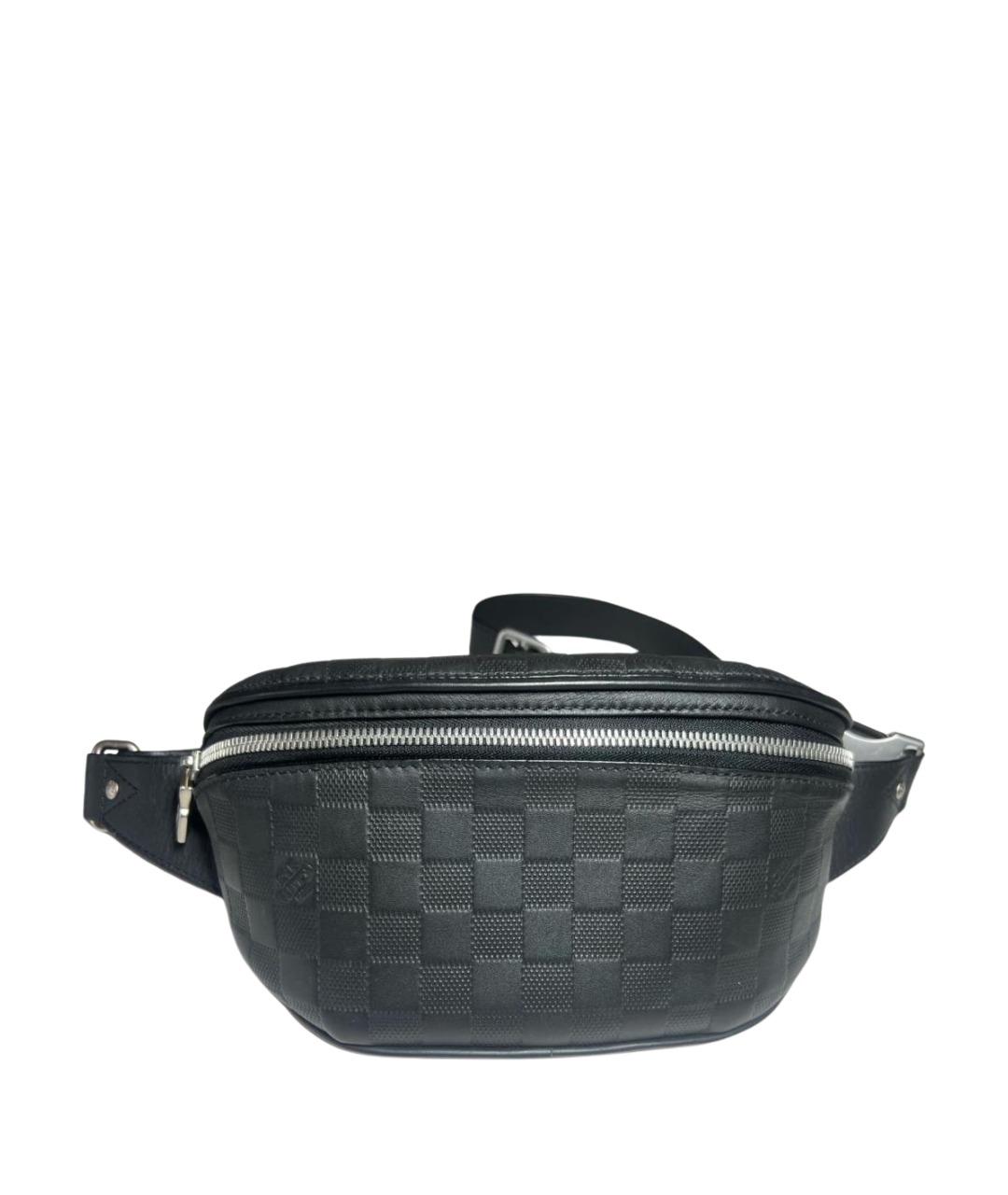 LOUIS VUITTON Черная кожаная поясная сумка, фото 1