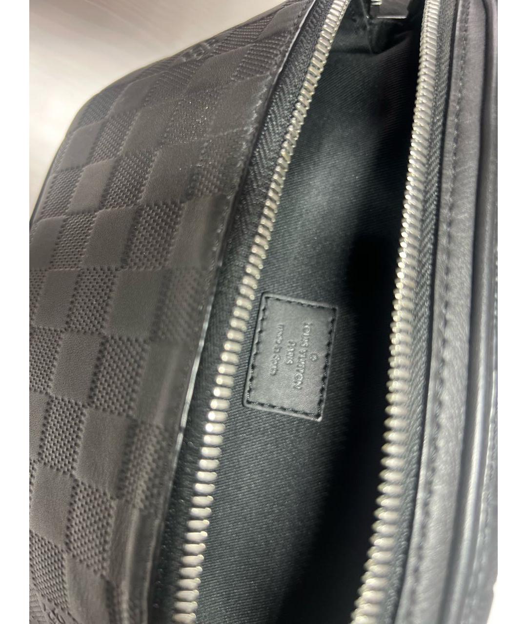 LOUIS VUITTON Черная кожаная поясная сумка, фото 3