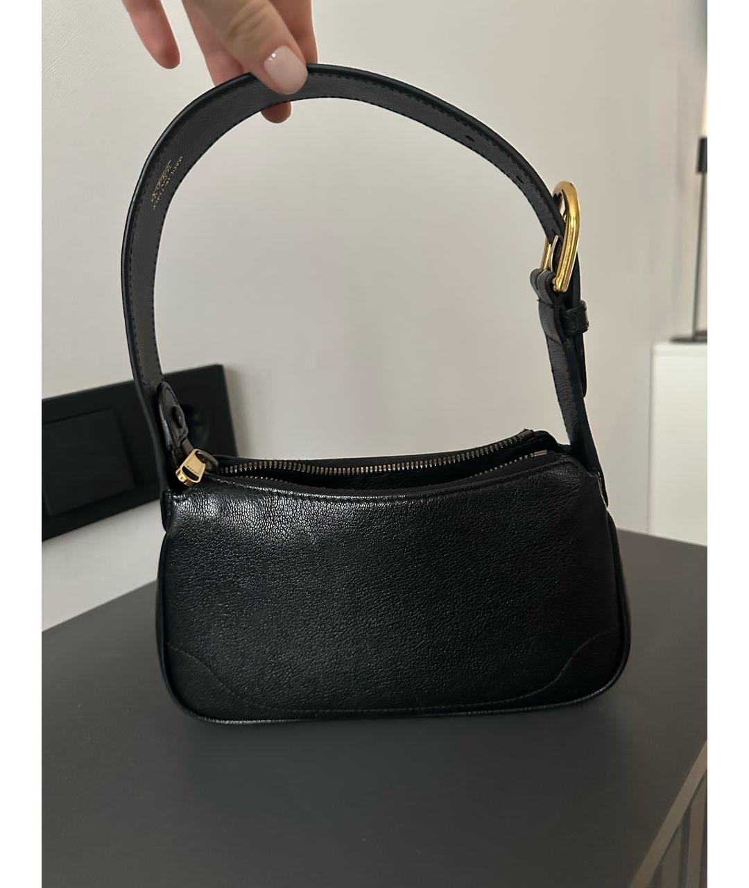GUCCI Черная кожаная сумка с короткими ручками, фото 3