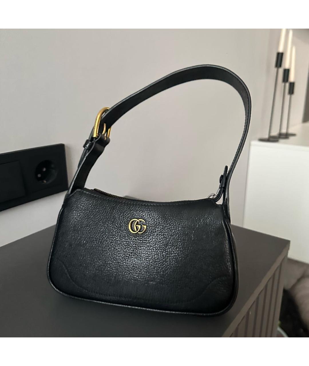 GUCCI Черная кожаная сумка с короткими ручками, фото 2