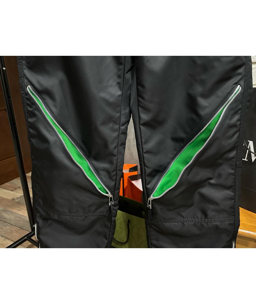 BOTTEGA VENETA Черные полиамидовые повседневные брюки, фото 5