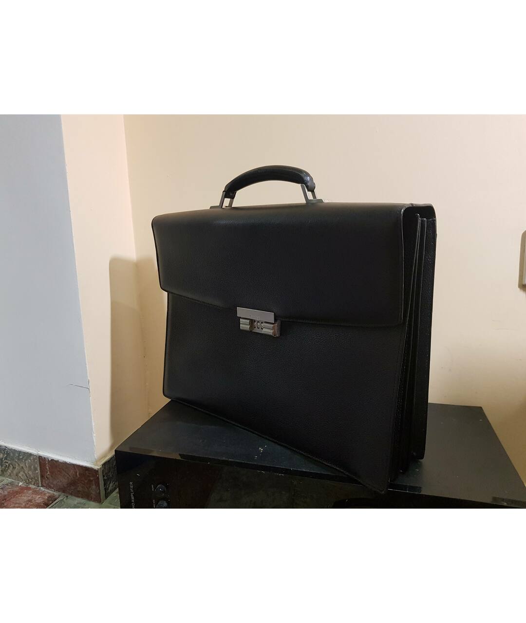 BALLY Черный кожаный портфель, фото 2