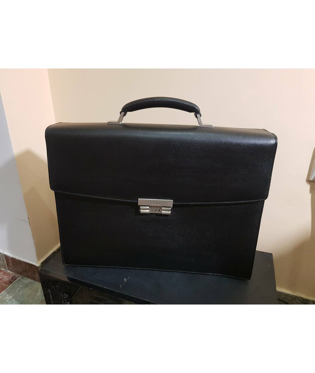 BALLY Черный кожаный портфель, фото 10