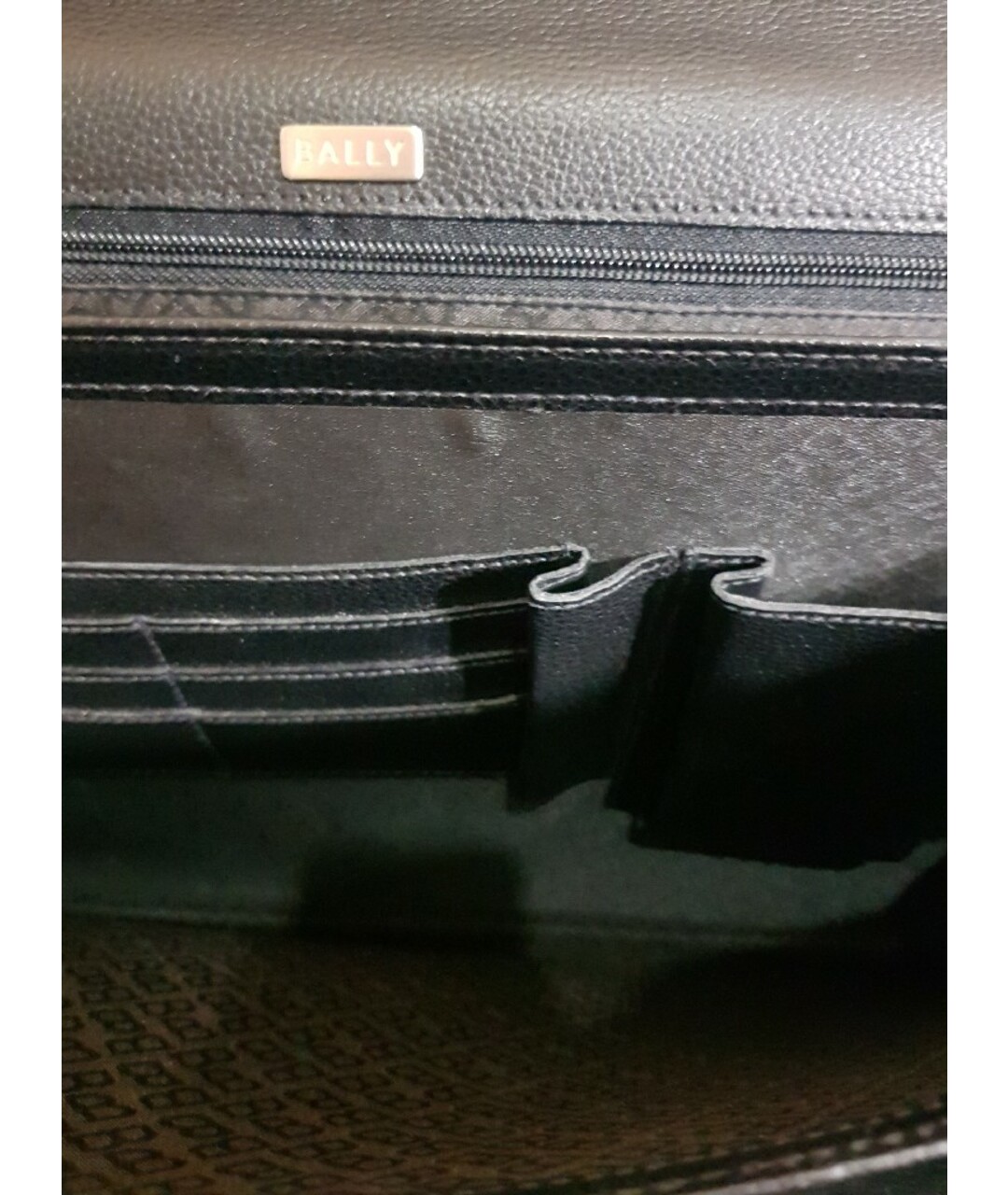 BALLY Черный кожаный портфель, фото 9
