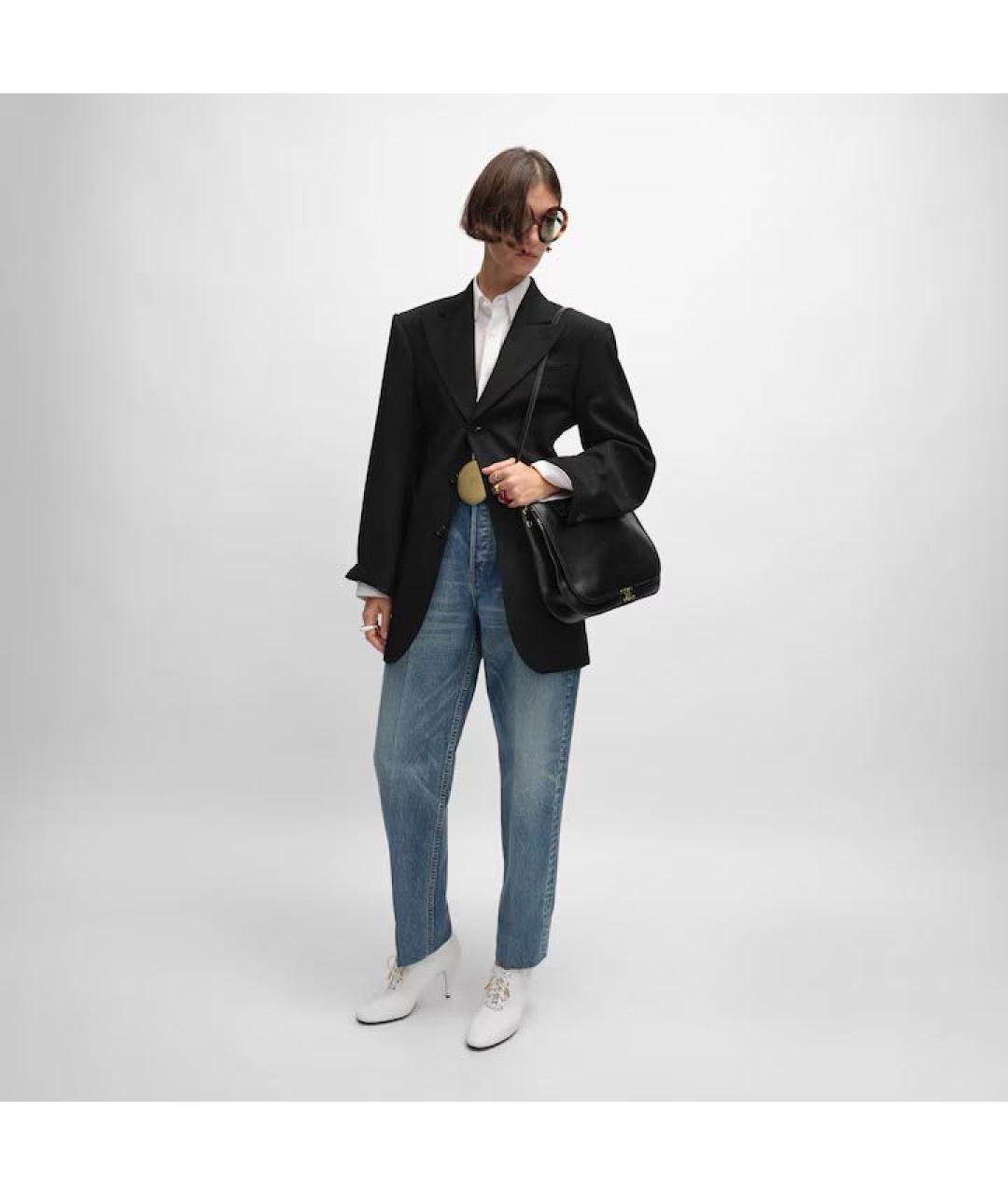 CELINE Черный шерстяной жакет/пиджак, фото 4