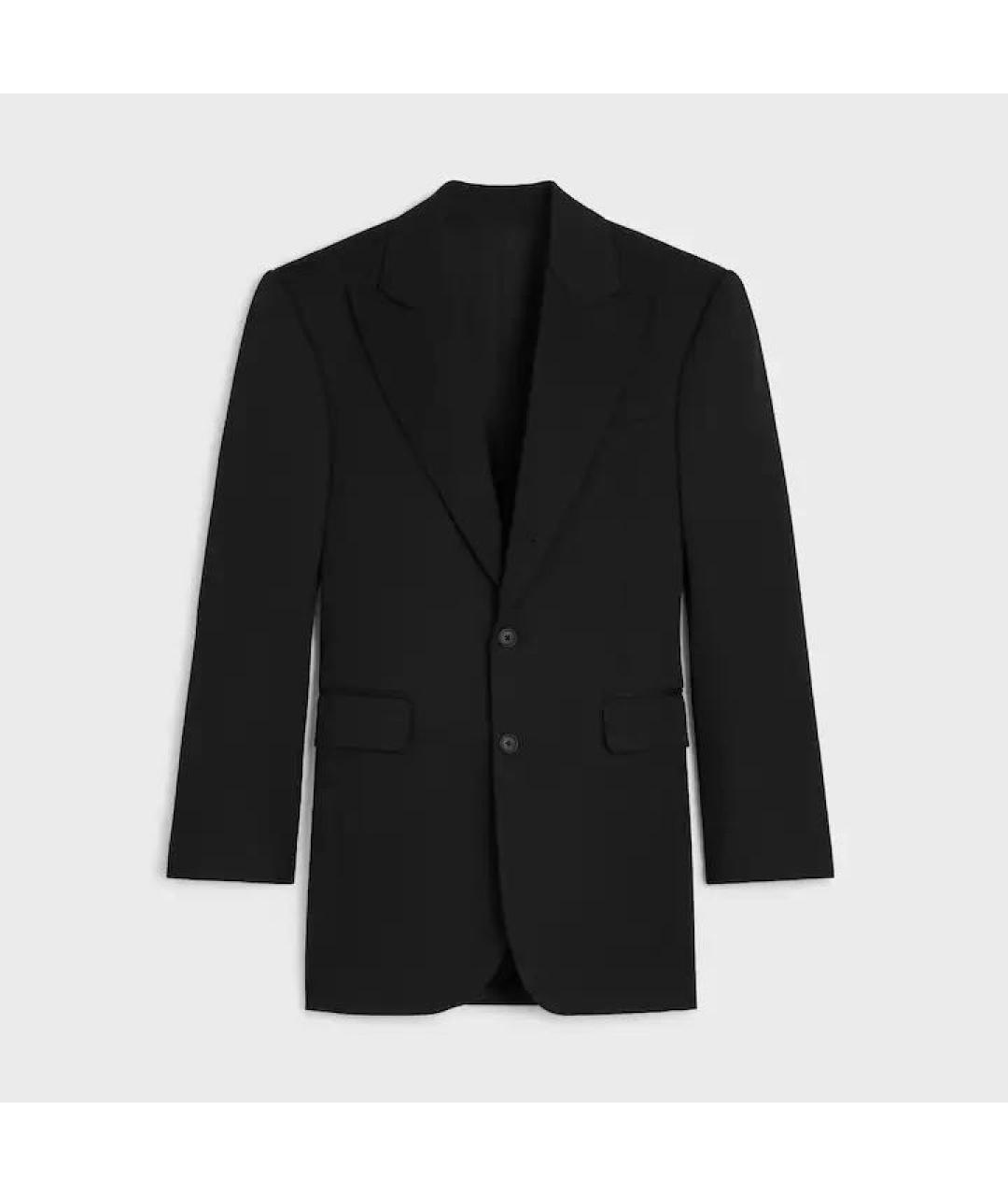 CELINE Черный шерстяной жакет/пиджак, фото 6