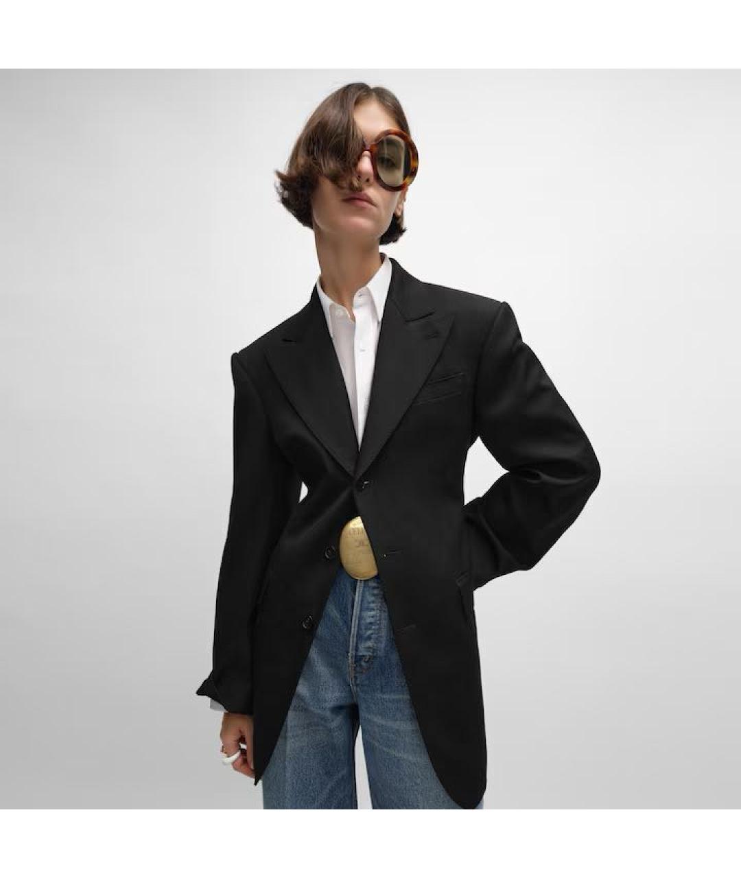 CELINE Черный шерстяной жакет/пиджак, фото 2