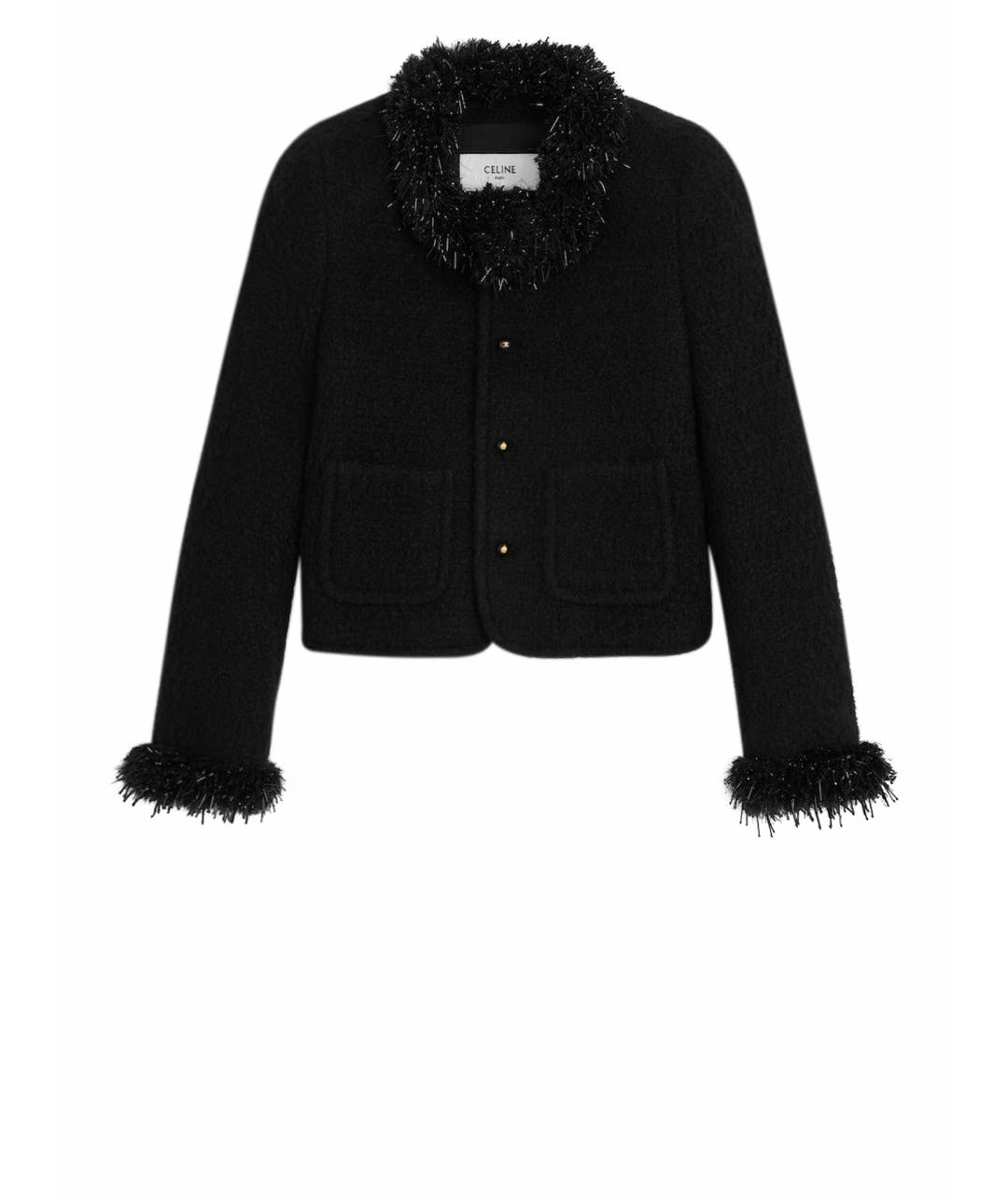CELINE Черный кашемировый жакет/пиджак, фото 1