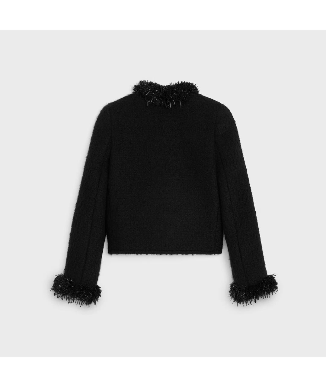 CELINE Черный кашемировый жакет/пиджак, фото 2