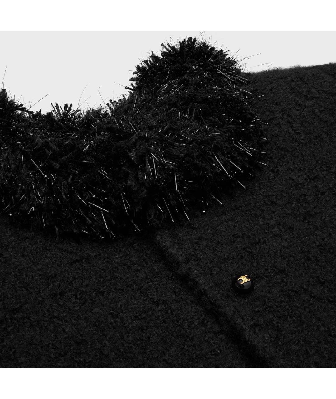 CELINE Черный кашемировый жакет/пиджак, фото 3