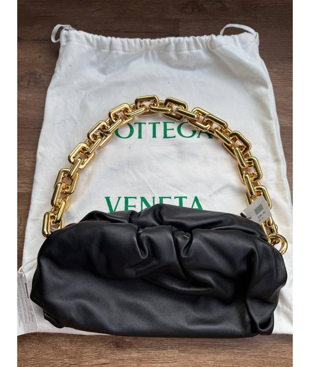 BOTTEGA VENETA Черная кожаная сумка с короткими ручками, фото 8