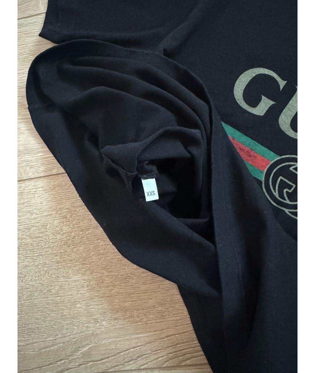 GUCCI Черная хлопковая футболка, фото 4