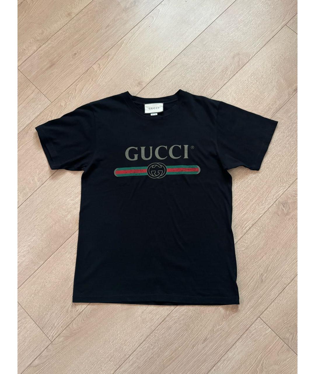 GUCCI Черная хлопковая футболка, фото 8