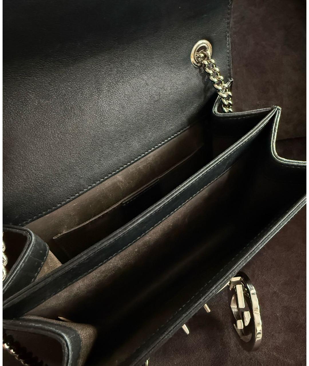 GUCCI Черная сумка через плечо из лакированной кожи, фото 4