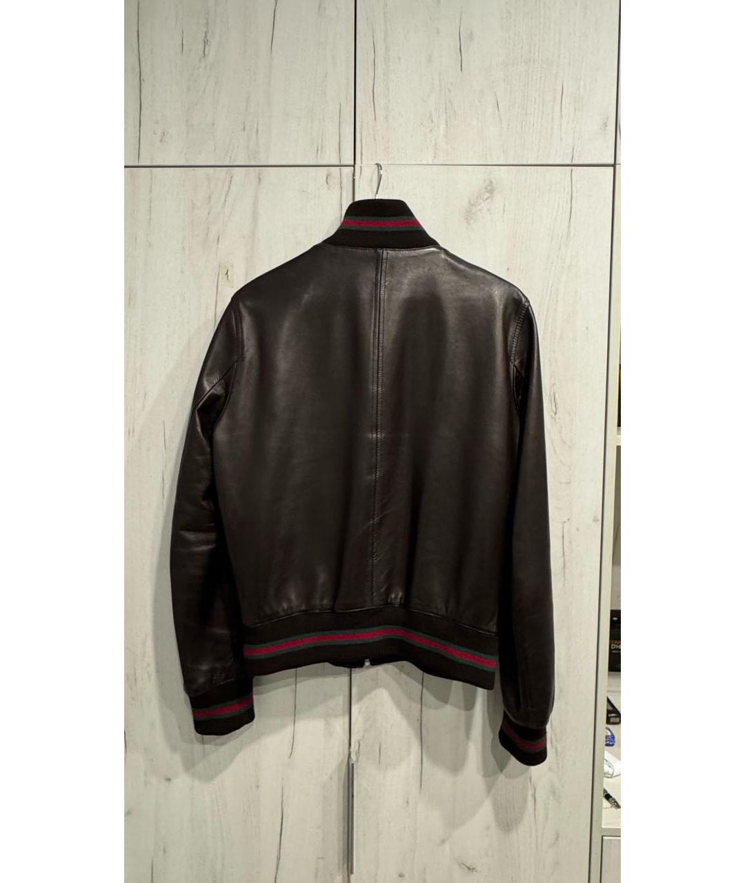 GUCCI Коричневая кожаная куртка, фото 2