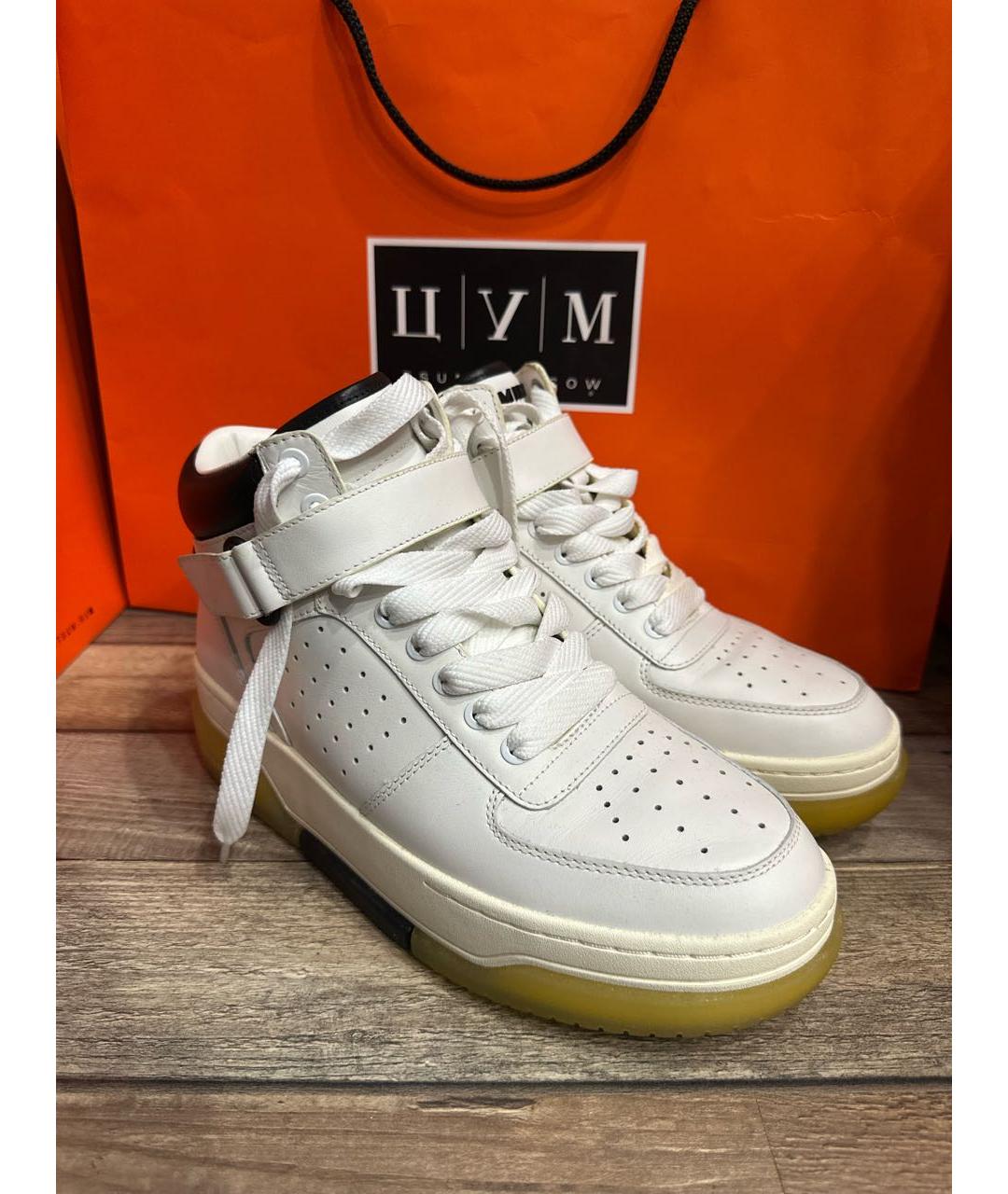 AMIRI Белые кожаные высокие кроссовки / кеды, фото 5