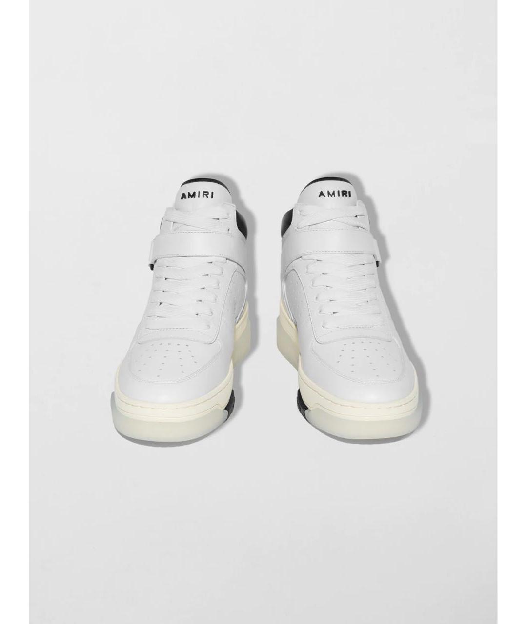 AMIRI Белые кожаные высокие кроссовки / кеды, фото 2