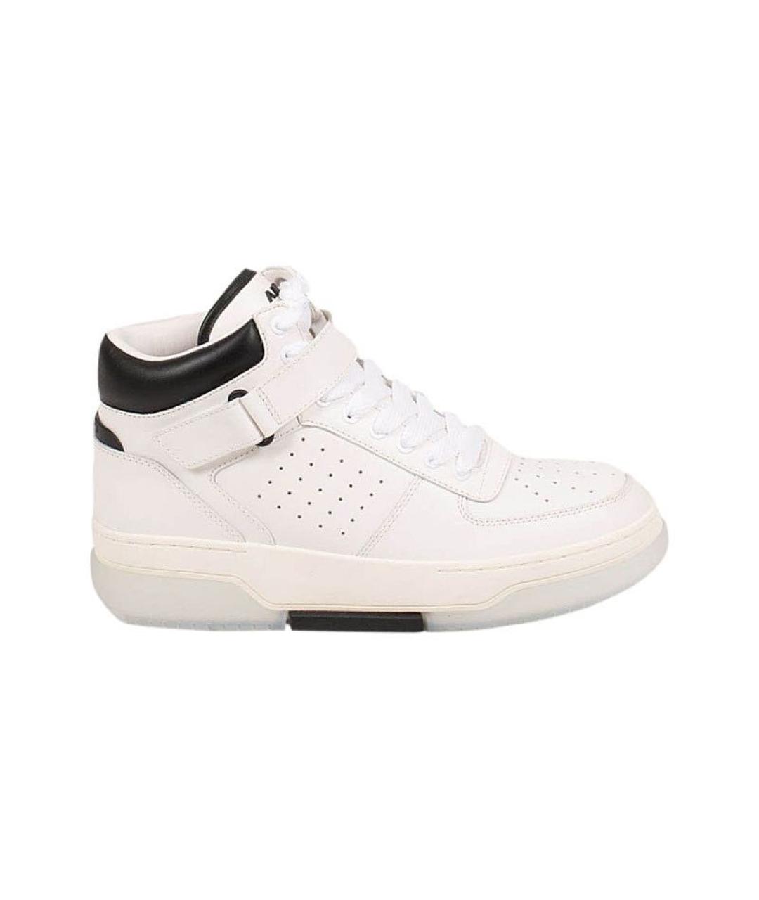 AMIRI Белые кожаные высокие кроссовки / кеды, фото 1