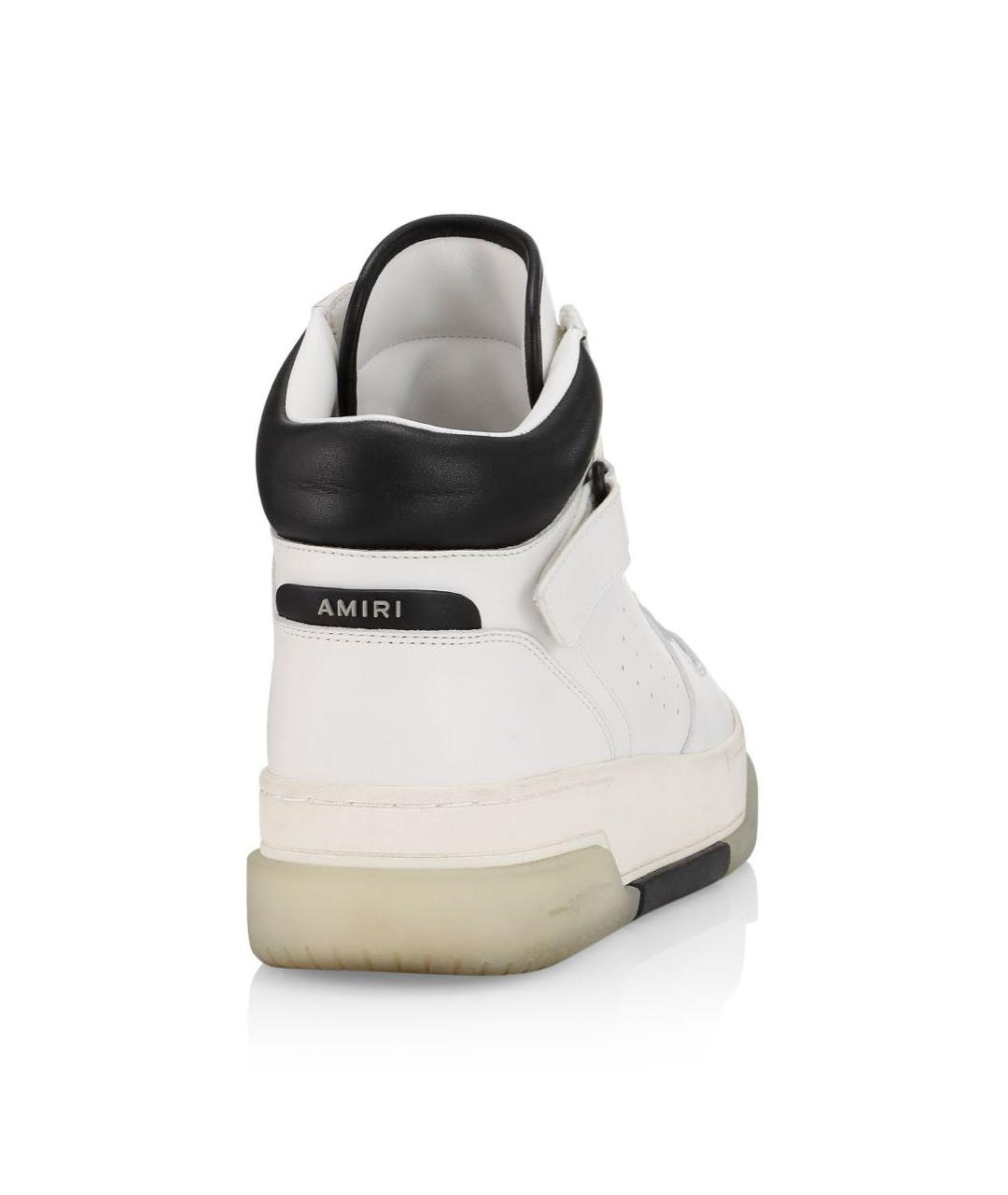 AMIRI Белые кожаные высокие кроссовки / кеды, фото 3