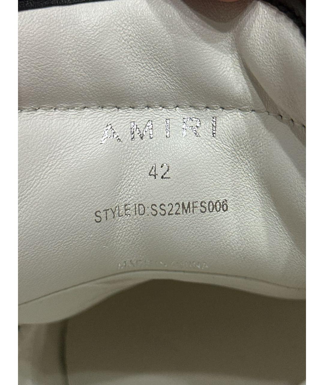 AMIRI Белые кожаные высокие кроссовки / кеды, фото 8