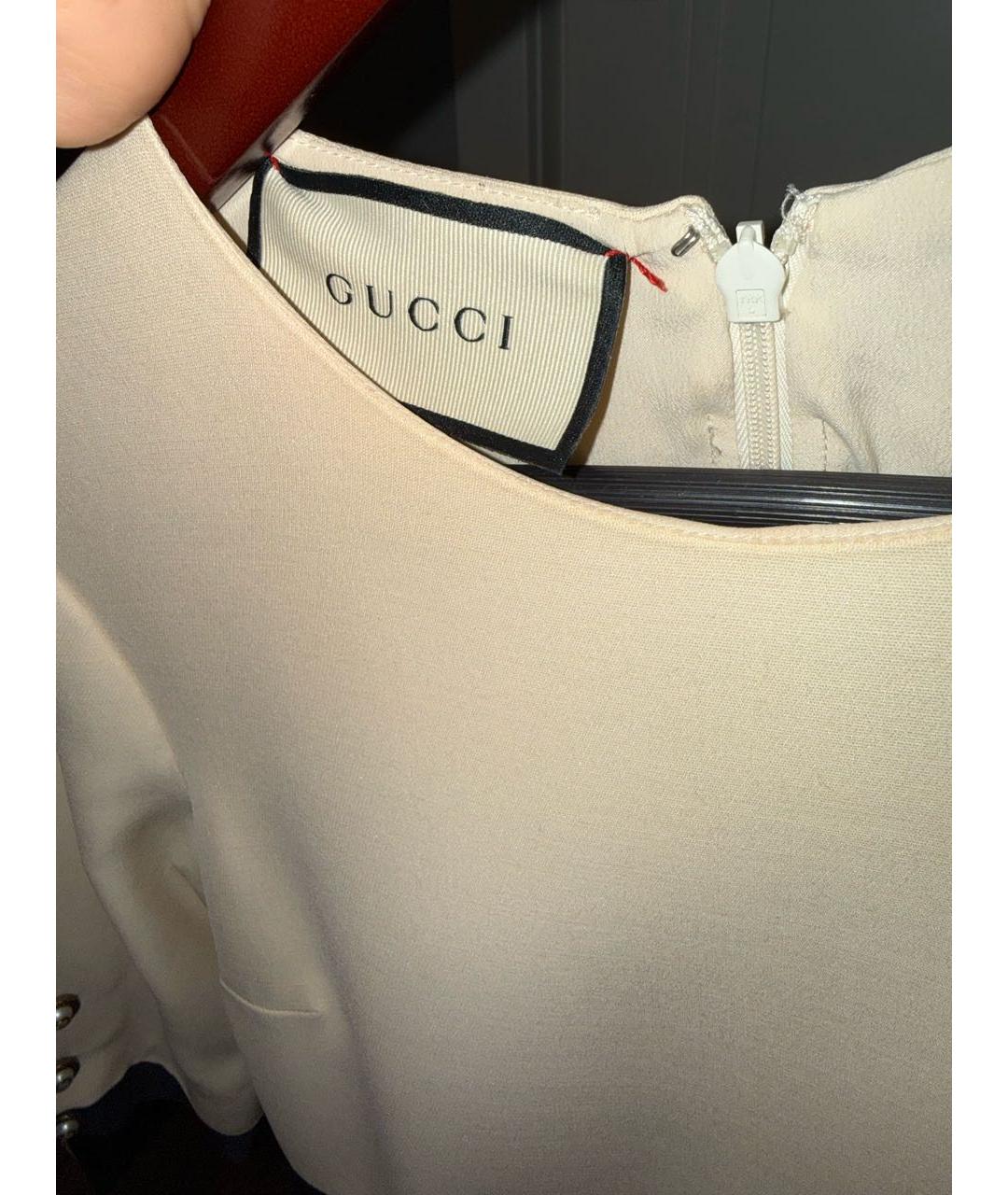 GUCCI Белое шерстяное вечернее платье, фото 3