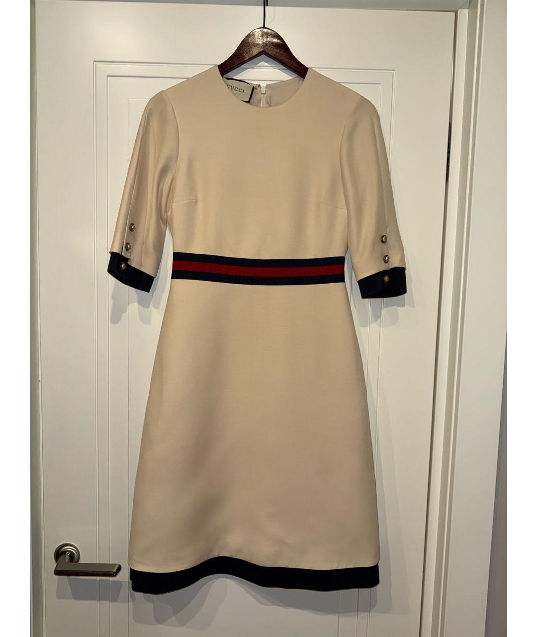 GUCCI Белое шерстяное вечернее платье, фото 4